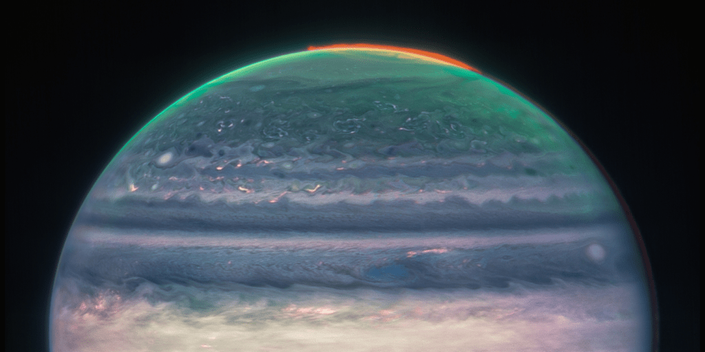 NASAning James Webb teleskopi Yupiterning ajoyib shimoliy va janubiy chiroqlarini kashf etdi