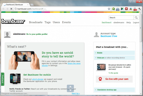 Bambuser veb-kamera bilan jonli efir Bambuser veb-kamera bilan jonli efir