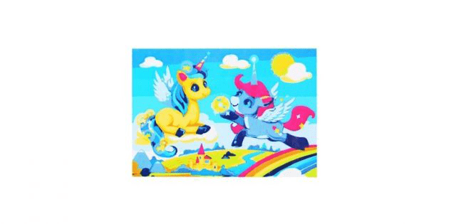 Волшебные единороги на радуге