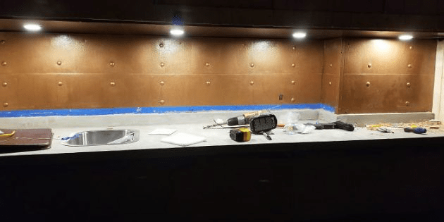 Countertop installation with sink
