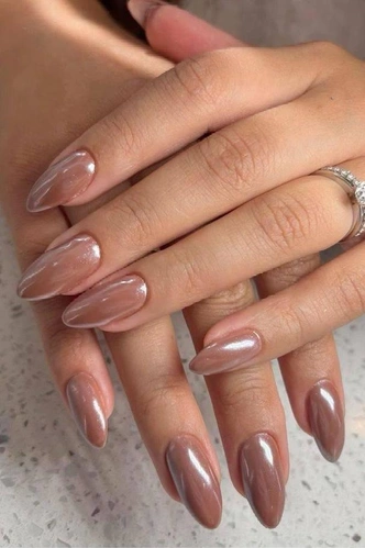 Glazed Mocha Manicure Inspired by Pantone Trend
