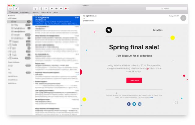 Interactive product cards in Tilda's Email Builder
