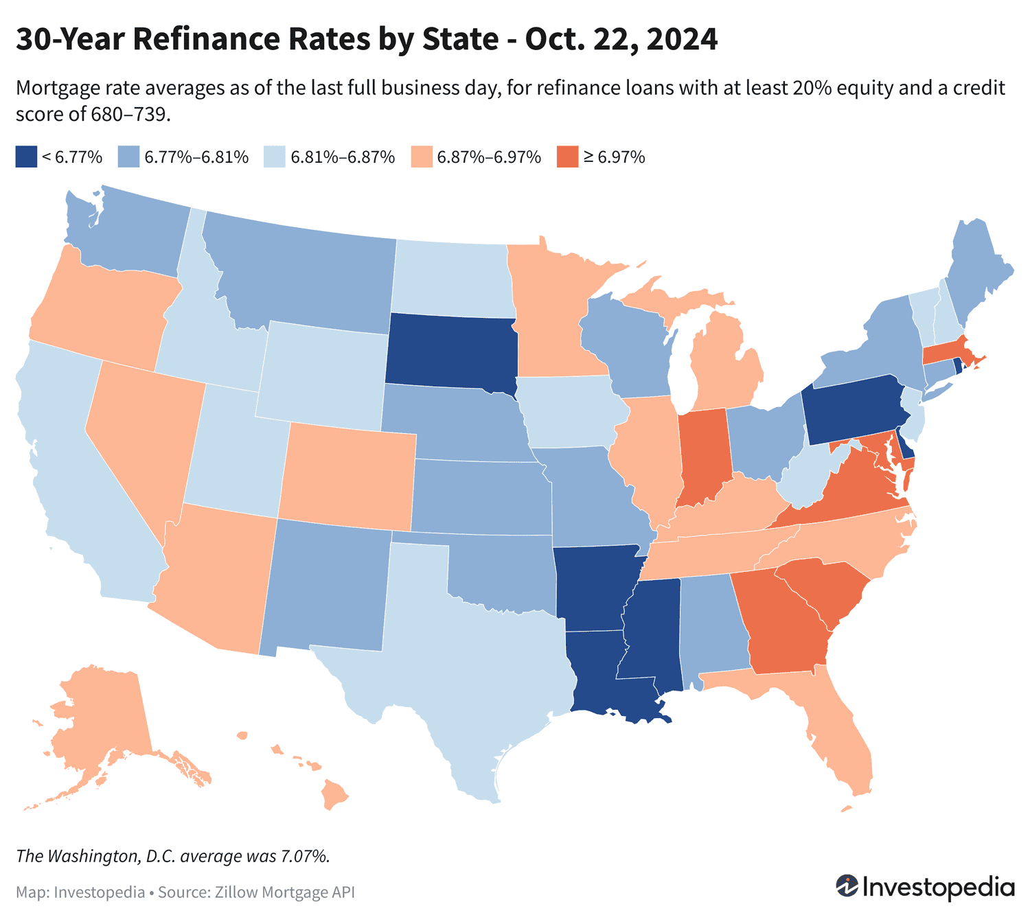 Обновленные ставки рефинансирования ипотеки по штатам США