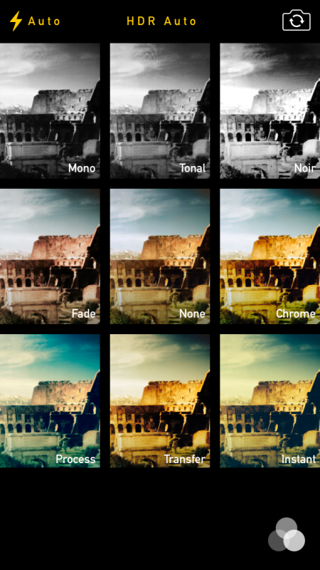 Applying filters on iPhone