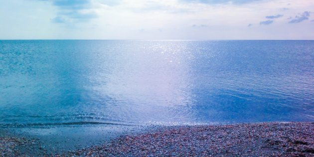 Caspian Sea coast in Azerbaijan