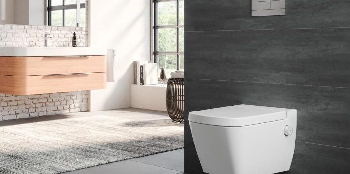 Modern toilets often have flush tanks built into the wall