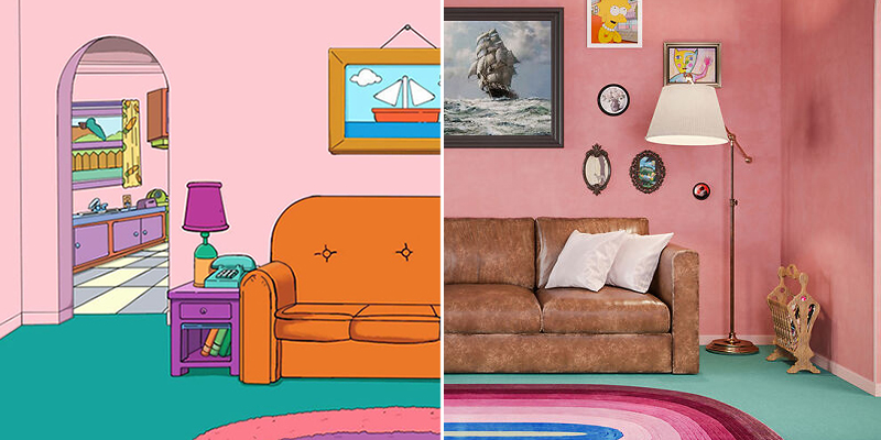 Explore How The Simpsons' Iconic Interiors Would Look Through Wes Anderson's Artistic Lens