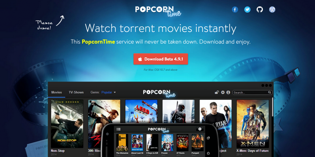 Popcorn Time — ваш персональный кинотеатр в кармане без лишних хлопот