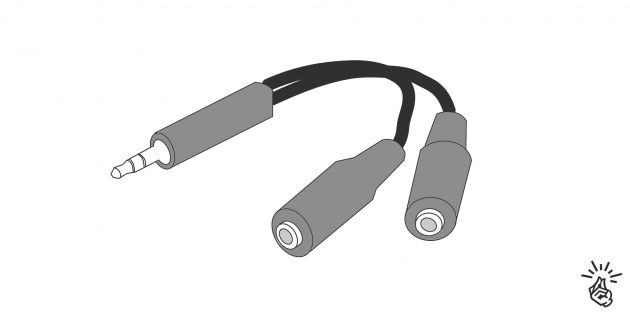 Adapter for connecting headphones with microphone to laptop