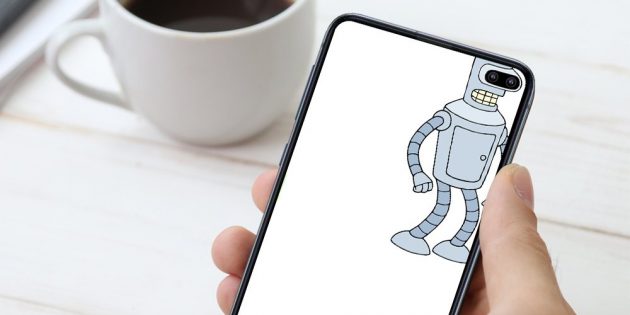 Bender-themed camera notch disguise