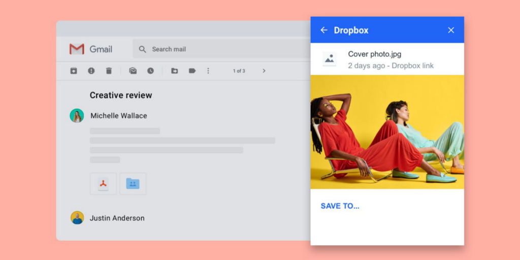 Gmail va Dropbox integratsiyasi bilan fayllarni saqlash endi osonroq