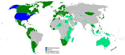 AQSh fuqarolari uchun viza rejimi
