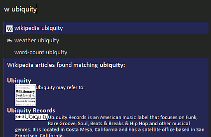 Ubiquity — инновационный веб-сервис с командной строкой в вашем браузере