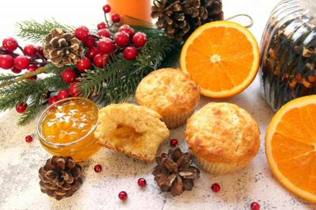 Delicious Jam-Filled Muffins in Paper Liners: A Perfect Treat for Any Occasion