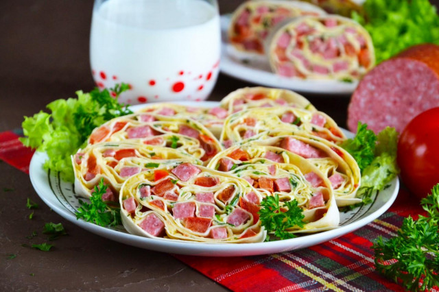 Delicious Lavash Roll with Sausage and Cheese: A Perfect Party Snack