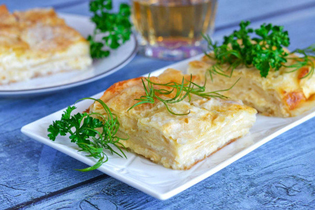 Delightful Layered Lavash Pie with Cottage Cheese and Cheese