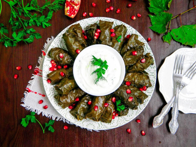 Delicious Classic Dolma Wrapped in Grape Leaves: A Festive Delight
