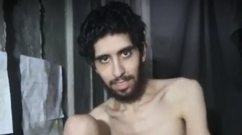 Other A still showing Israeli hostage Evyatar David being held in a Gaza tunnel from the video released by Hamas