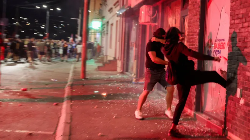 Serbia ruling party offices torched amid fifth night of protests