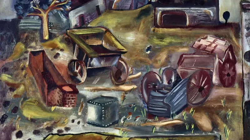 Getty Images A painting by France Hodgkins called Quarry Farm, Wiltshire, painted in 1937.