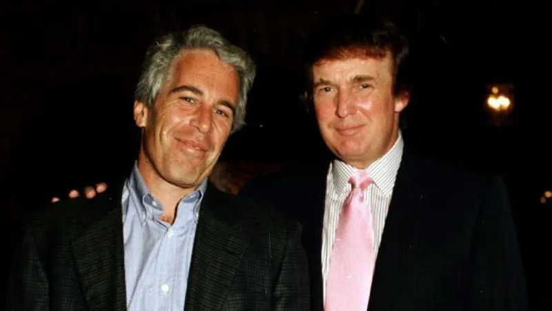 Jeffrey Epstein and Donald Trump at Mar-a-Lago in 1997