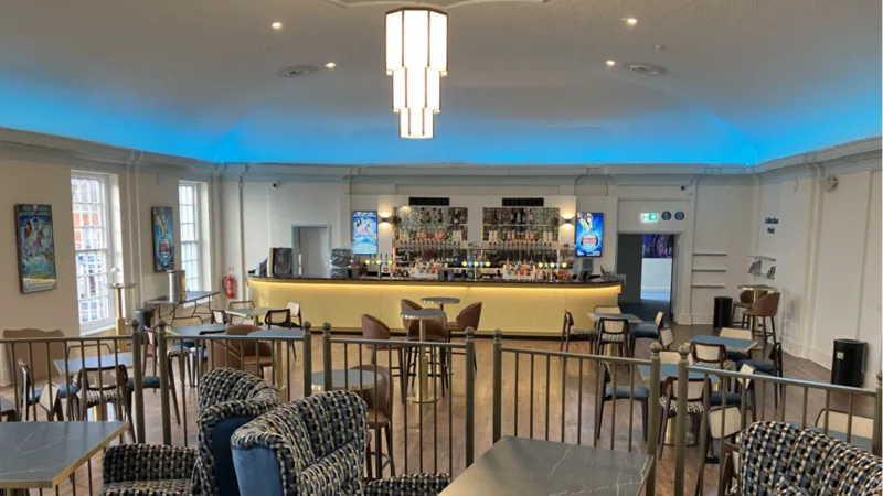 Bar area with Art Deco lighting