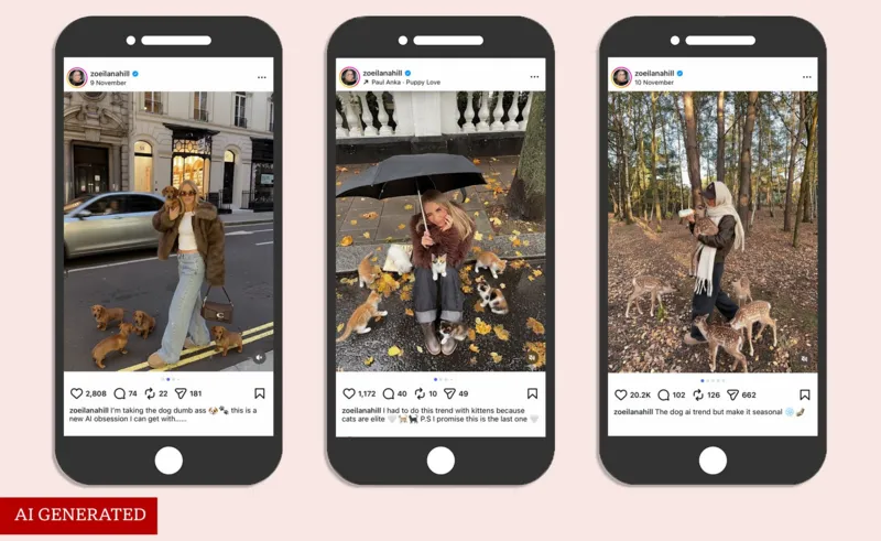 @zoeilanahill A selection of instagram posts by Zoe Ilana Hill using AI to generate images of animals