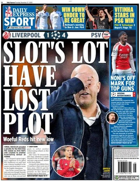 The back page of the Daily Express