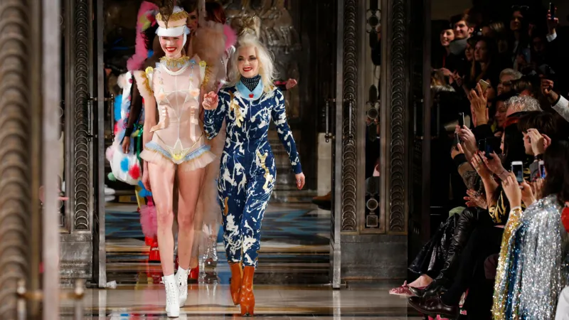 Model wearing Pam Hogg design during a show