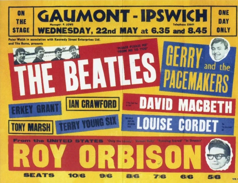 1963 theatre poster featuring The Beatles and other acts