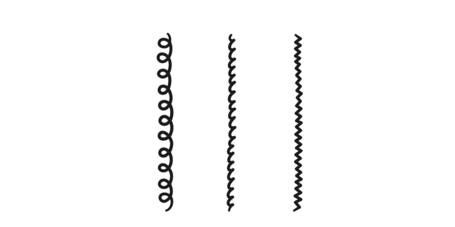 Corkscrew curl pattern