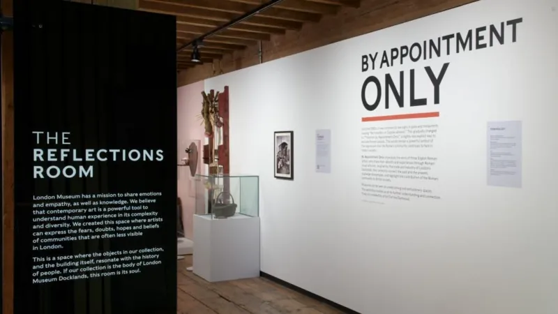 The entrance to the Reflections Room with 'By Appointment Only' printed on the back wall.