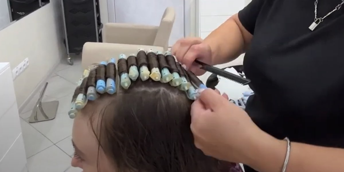 Wrapping hair Wrapping hair on rods