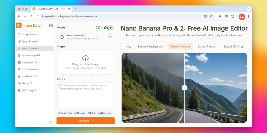 Image Editor Where to use Nano Banana Pro for free: Image Editor