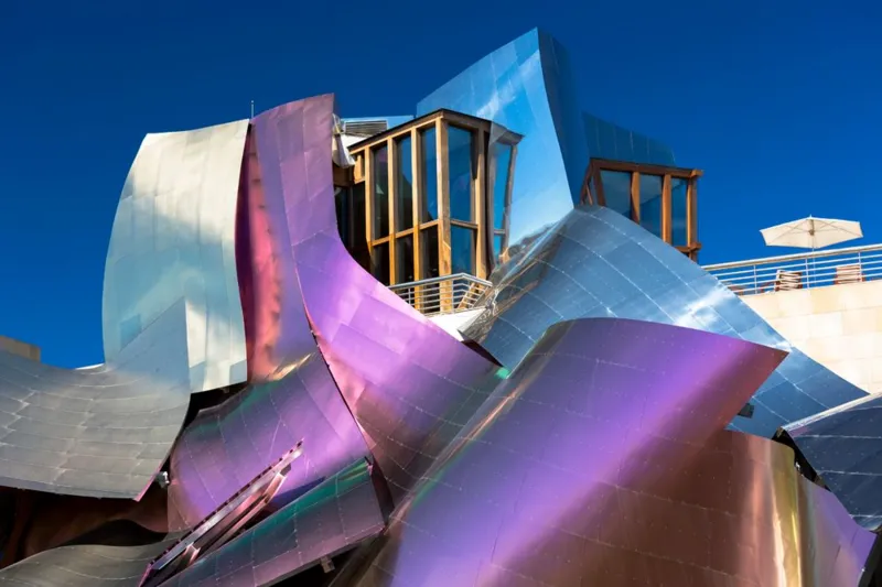 Hotel Marques de Riscal in Spain with purple cladding