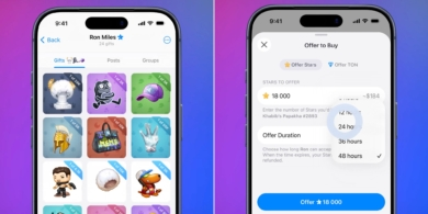 Penawaran hadiah di profil Telegram