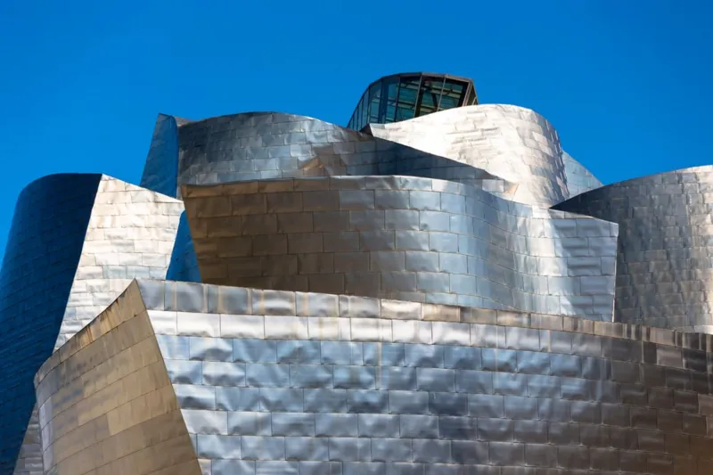 Guggenheim Museum Bilbao with titanium panels