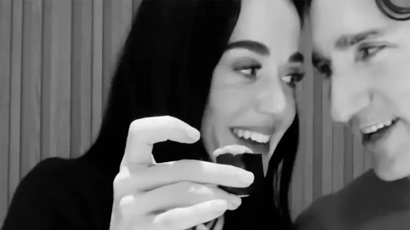 Katy Perry and Justin Trudeau trying sushi together in Tokyo