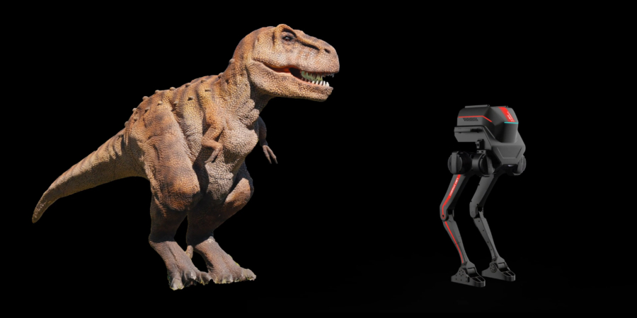 TRON1 dinosaur robot with interchangeable skins